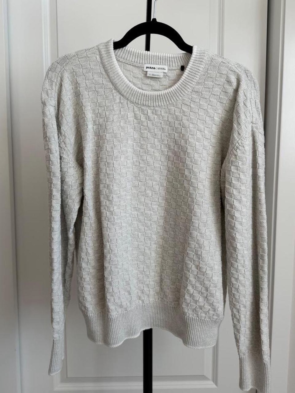 Prana Cream Textured Crewneck Sweater
